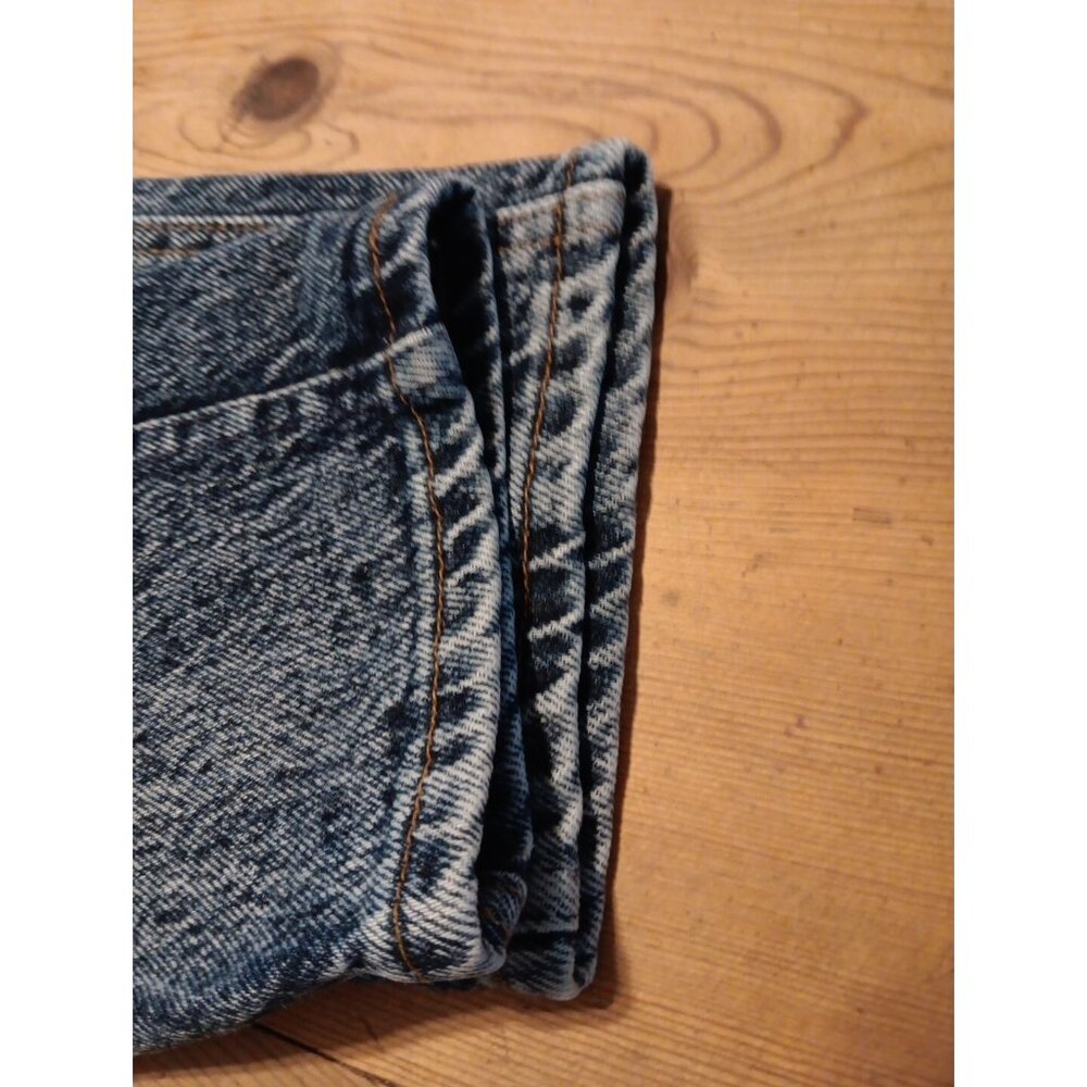 Vintage Lee High Rise Mom Jeans 80s Juniors 7 Dark Blue Stone Wash Tapered Leg - Picture 4 of 6
